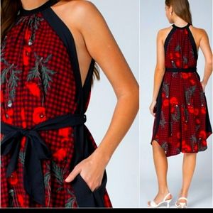 Rose Red Black elegant dress